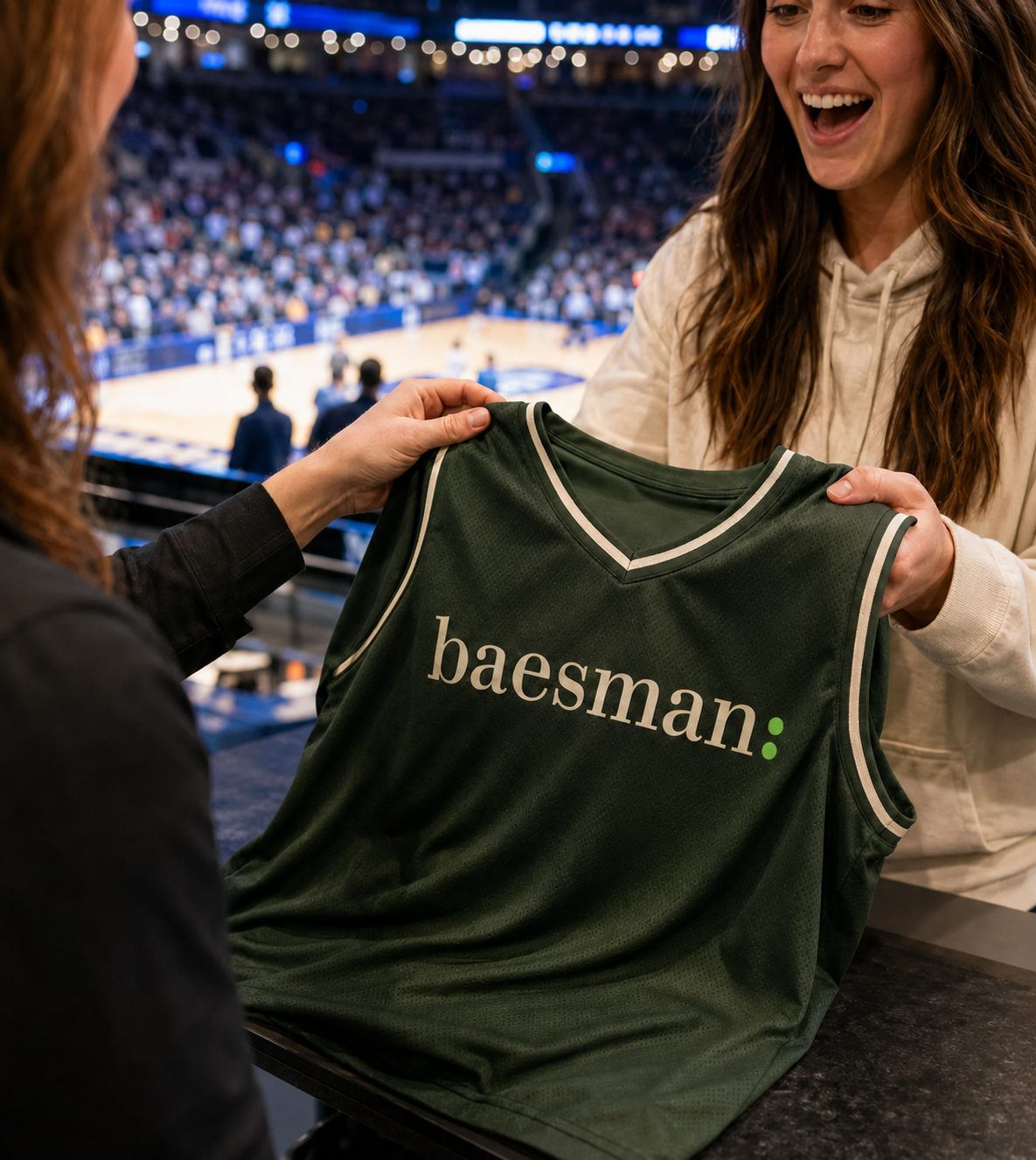 promotional products for events - a woman holding a branded jersey